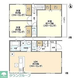 東武野田線 岩槻駅 徒歩17分の賃貸一戸建て 3LDKの間取り
