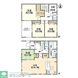 東武野田線 野田市駅 徒歩11分の賃貸一戸建て 4LDKの間取り