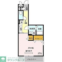 東武伊勢崎線 越谷駅 徒歩18分の賃貸アパート 3階1Kの間取り