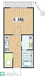 東武伊勢崎線 せんげん台駅 徒歩10分の賃貸アパート 1階1Kの間取り