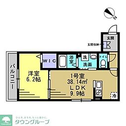 東武伊勢崎線 春日部駅 徒歩13分の賃貸アパート 1階1LDKの間取り