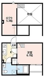 JR東北本線 東大宮駅 徒歩10分の賃貸アパート 1階1Kの間取り