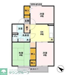 JR東北本線 東大宮駅 徒歩7分の賃貸アパート 1階3DKの間取り