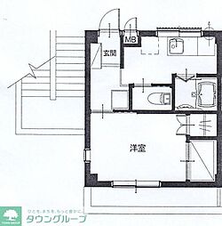 ライフジョイ北越谷2号館 1Kの間取図画像