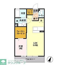 メゾンドクレール 1LDKの間取図画像