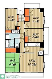 浦和東パーク・ホームズ 3SLDKの間取図画像