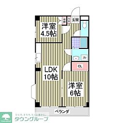 うぇる 2DKの間取図画像