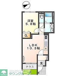 ロイヤルヒルズ 1LDKの間取図画像