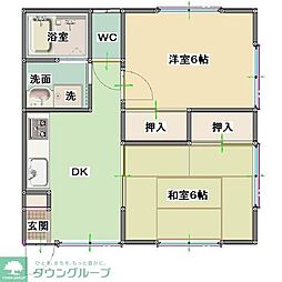 ハイフラッツ 2DKの間取図画像