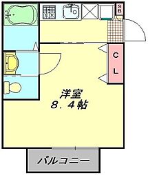 キャメル幸手 1Kの間取図画像