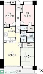 ローヤルシティ越谷 3LDKの間取図画像