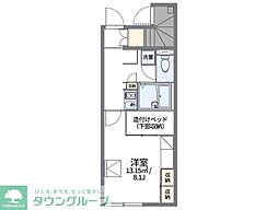 レオパレス第二吉兵衛ハウス 1Kの間取図画像