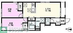 越谷市東越谷3丁目アパート 2LDKの間取図画像