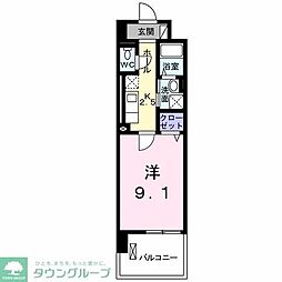 ボニート春日部 1Kの間取図画像