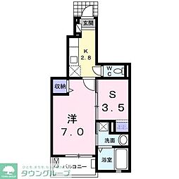 ベルソレイユ壱番館 1SKの間取図画像