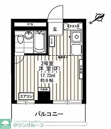 プラム春日部 ワンルームの間取図画像