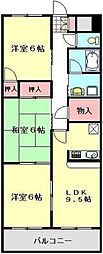 ロマーナ弐番館 3LDKの間取図画像