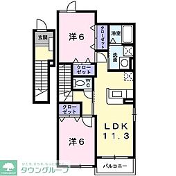 プリムローズ・M1 2LDKの間取図画像
