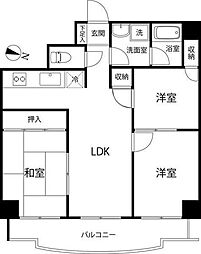 リバーサイド越谷 3LDKの間取図画像
