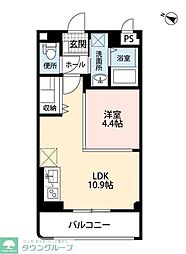 ピュアガーデン美穂 1LDKの間取図画像