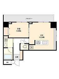 グランスイート虎ノ門 1LDKの間取図画像