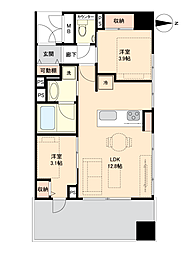 クオリアY'z恵比寿 2LDKの間取図画像