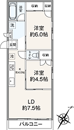 サンマンション栄 2LDKの間取図画像