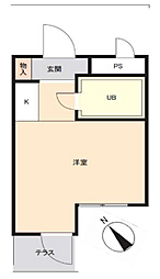 TOP船橋No.1 ワンルームの間取図画像