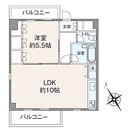 ユニアスサンハイム 1LDKの間取図画像