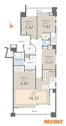 パークスクエア吉祥寺本町 4LDKの間取り