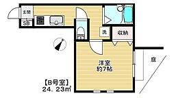 ハイテール田園調布 1階1Kの間取り