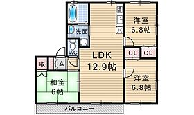 エーデル雲雀丘 一番館  ｜ 兵庫県川西市寺畑２丁目（賃貸アパート3LDK・2階・74.00㎡） その2