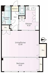 ツイン一の橋2号館 1LDKの間取図画像