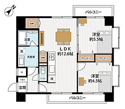 ライオンズマンション入間けやき通り 2LDKの間取図画像