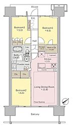ザ・ガーデンズ東京王子ブルームコート 3LDKの間取図画像