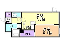 アレナ宮の沢 4階1LDKの間取り