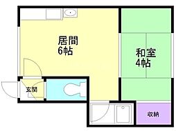 ロジェ曙2 1DKの間取図画像