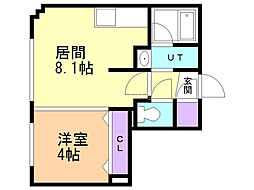 オレンジレジデンスウエスト 1LDKの間取図画像
