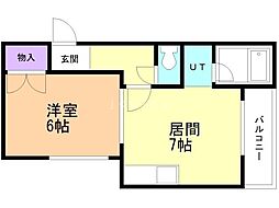 コンフォート発寒A棟 1DKの間取図画像