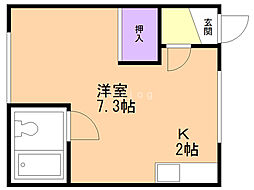 コーポライフ24軒M棟 1Kの間取図画像