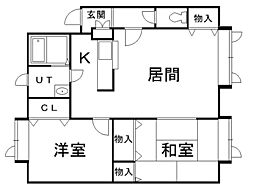 ブラウンヴィラ 2LDKの間取図画像