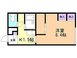 レオパレス西野2 1Kの間取図画像