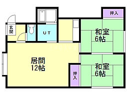 ピアコート手稲本町A 2LDKの間取図画像