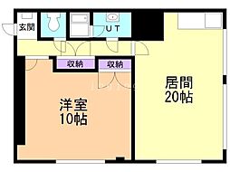 八軒2条東3丁目ビル 1LDKの間取図画像