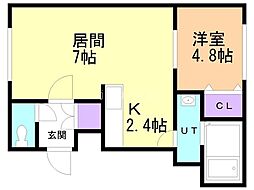 パークウエスト 1LDKの間取図画像