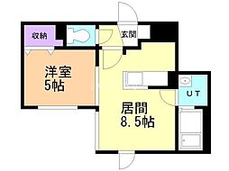 アーバンスクエア発寒 1LDKの間取図画像