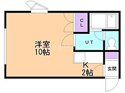 ロードス琴似 1Kの間取図画像