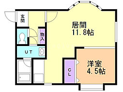 シングルステージ山の手通 1LDKの間取図画像