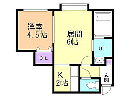 アヴァンティ二十四軒 1LDKの間取図画像