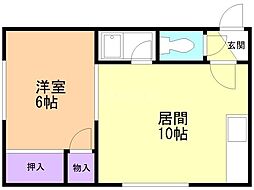 グリーンハウス 1LDKの間取図画像